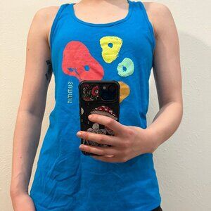 Rock Climbing Design Blue Racer Back Tank